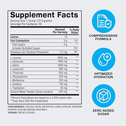 Essential Amino Acids EAA Powder - Pre, Intra & Post Workout Drink, EAA + BCAA + Hydration, Sour Power, 30 Servings