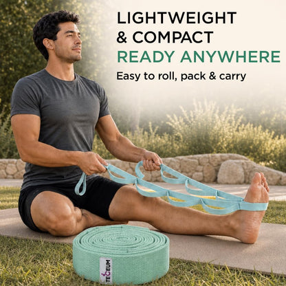 Stretching Strap with 10 Loops for Physical Therapy & Rehab