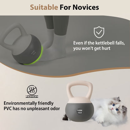 Soft Kettlebell Set –15Lbs Anti-Slip Grip & Wide Handle Design,Soft Kettlebell Set, Gentle Floor-Friendly Impact, for Home Functional Training, Home Gym