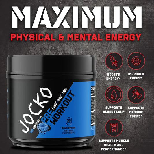 Ultimate Pre Workout Powder - Pre-Workout Energy Powder Drink (Blue Raspberry)