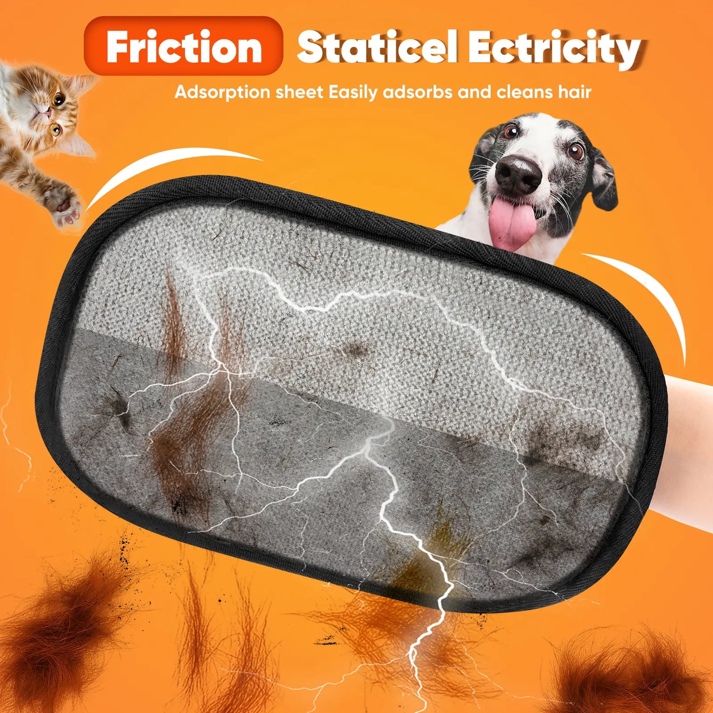 Upgrade Pet Hair Remover Electrostatic Gloves-1Pcs，Reusable Pet Hair Removal Glove for Cats & Dogs, Premium Cat & Dog Hair Remover Mitt for Couch Furniture Carpet Car Seat，#Summervibes