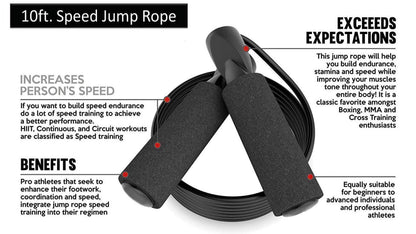 Skipping Rope with Ball Bearings Rapid Standard Speed Jump Rope PVC Cable
