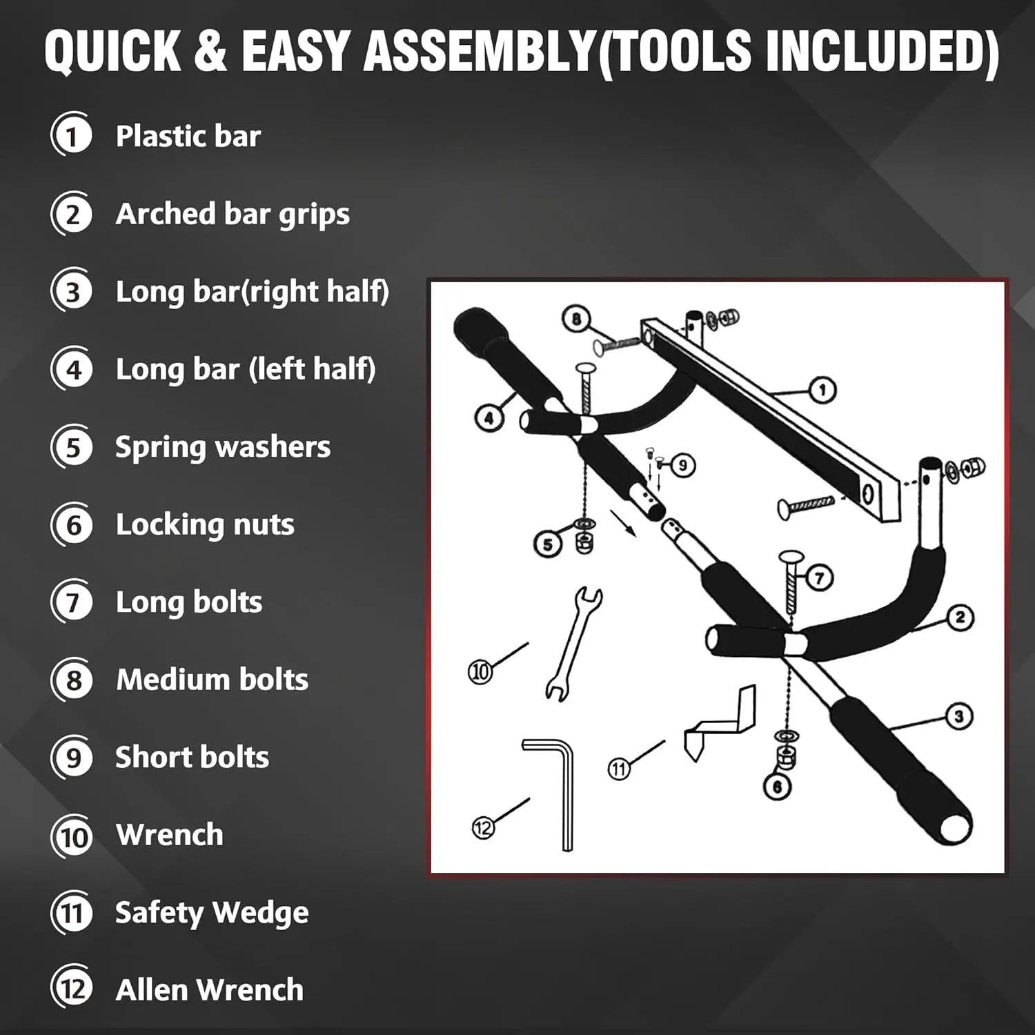 Doorway Pull up Bar, Home Gym Pull up Bar with Free Assembly Tool, Adjustable Portable Upper Body Fitness Workout for Home Gym