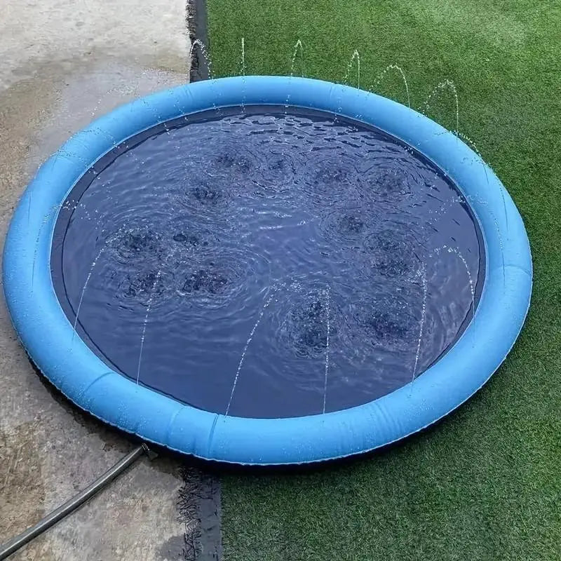 Outdoor Water Sprinkler for Dogs, Portable Non-Slip Pet Play Bathing Sprinkler, Outdoor Pet Shower Pad for Daily Use, Outdoor Water Soaker, Inflatable Water Sprinkler #GLOBAL PICKS