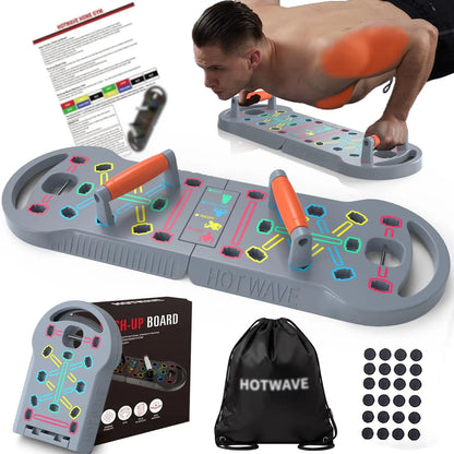 HOTWAVE Push up Board Fitness,Professional Strength Training Equipment for Chest, Shoulders, Back & Triceps, Portable Workout Station with Non-Slip Handles Home Exercise Machine Arm Exerciser Push up Stand Push up Bars