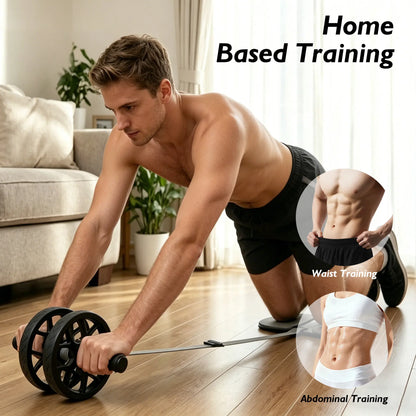 Soulyis Elastic Rope Ab Wheel, Double Wheels with Resistance Band, Quiet and Non-Slip, Ab Roller,Home Full-Body Training Equipment, Adjustable Intensity,Ab Roller with Elbow Support, Ergonomic Handles.