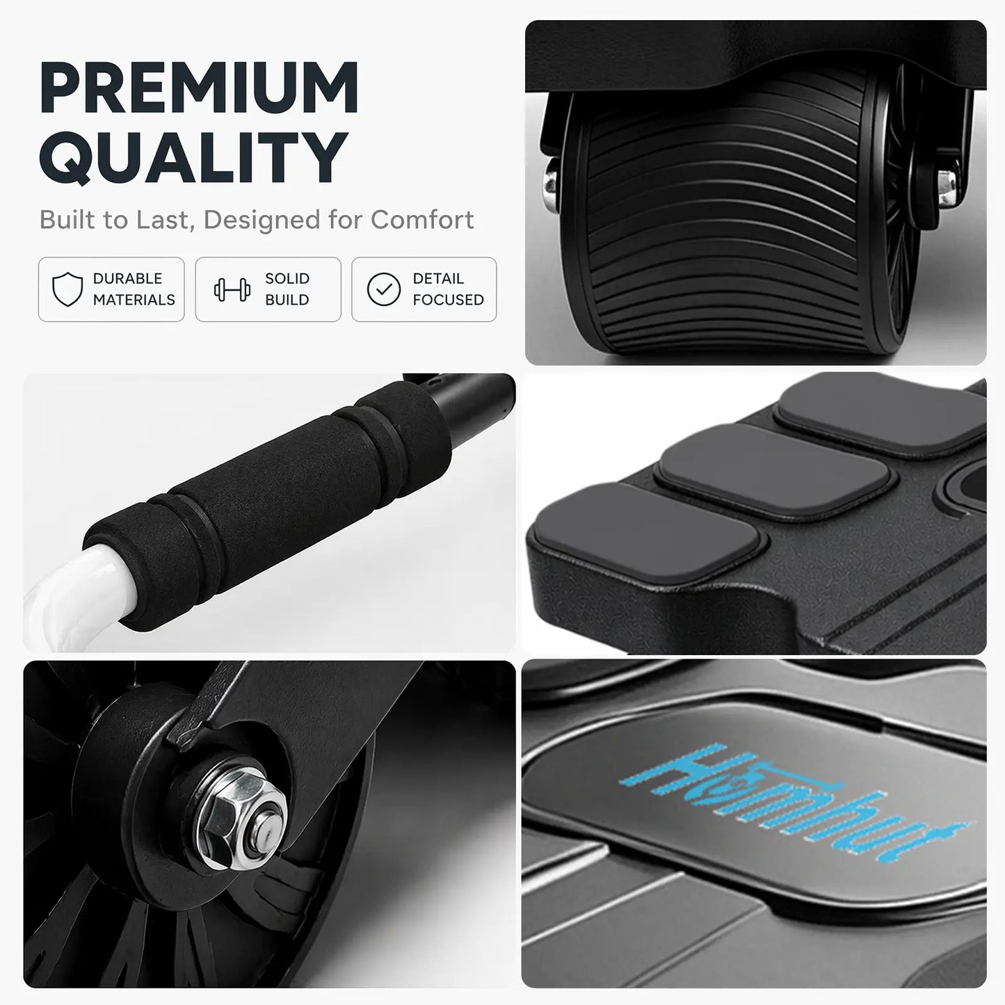 Automatic Rebound Ab Workout Equipment - New Ab Roller Wheel with Timer & Knee Mat, Elbow Support for Women Men Core Training