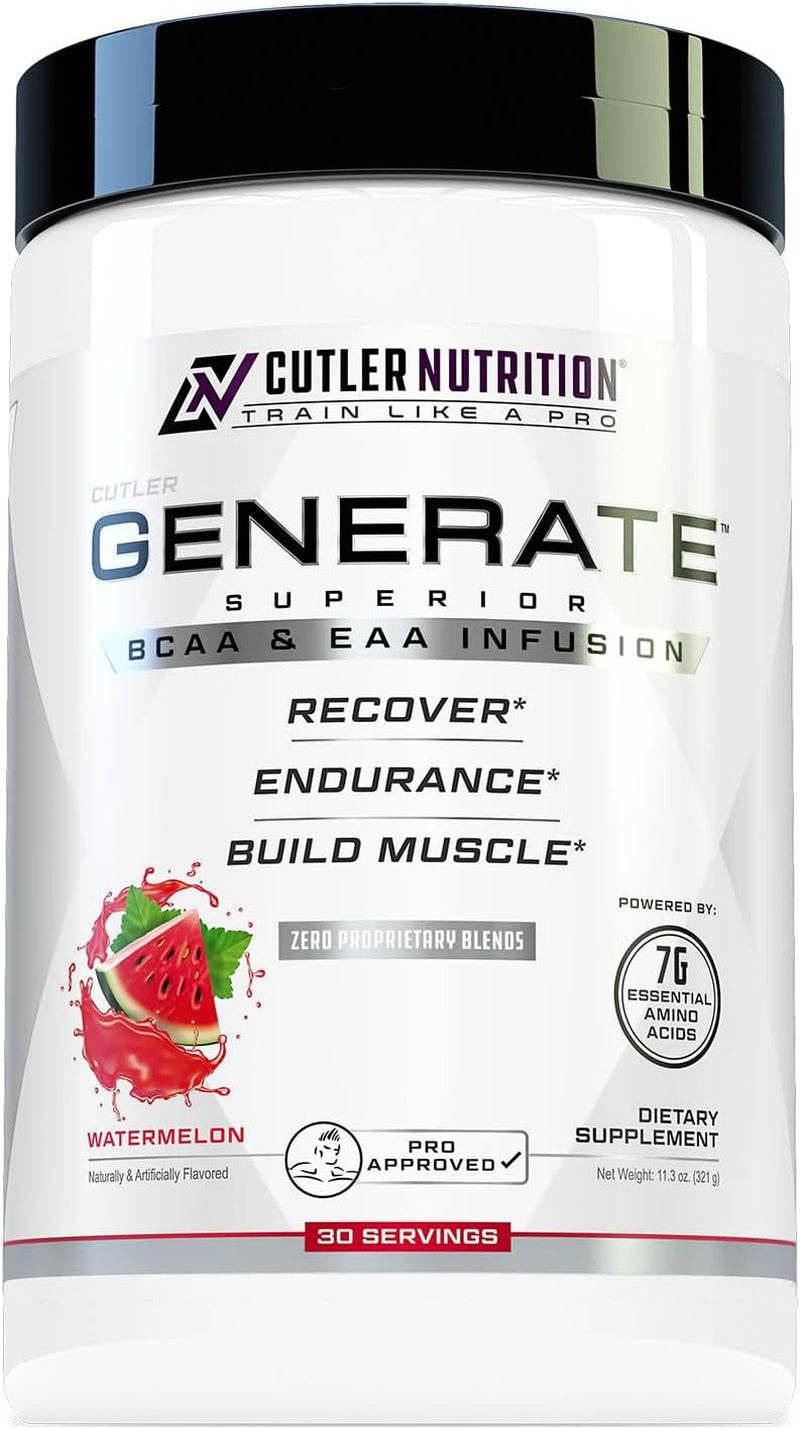 Generate Sour Rainbow Candy BCAA EAA Powder, 30 Servings | 12.95 Oz | 5G Bcaas and 2G Eaas per Serving for Post-Workout Recovery, Hydration, Lean Muscle Support and Protein Synthesis
