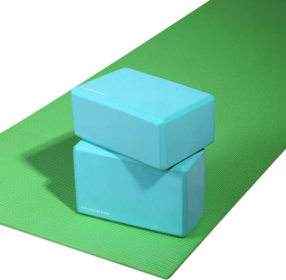 Set of 2 High Density Yoga Blocks, 9"X6"X4" Each