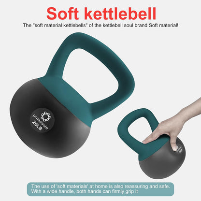 Soft Kettlebell - Anti-Slip Grip, Neoprene Material, Light Gray or Light Blue, Home Workout Kettlebell Weights for Strength Training