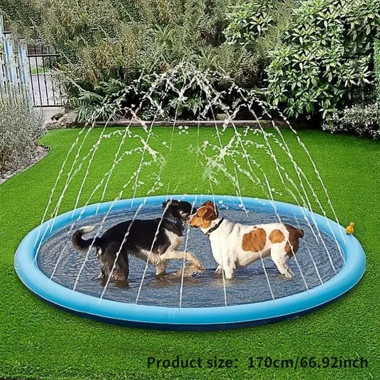 Outdoor Water Sprinkler for Dogs, Portable Non-Slip Pet Play Bathing Sprinkler, Outdoor Pet Shower Pad for Daily Use, Outdoor Water Soaker, Inflatable Water Sprinkler #GLOBAL PICKS