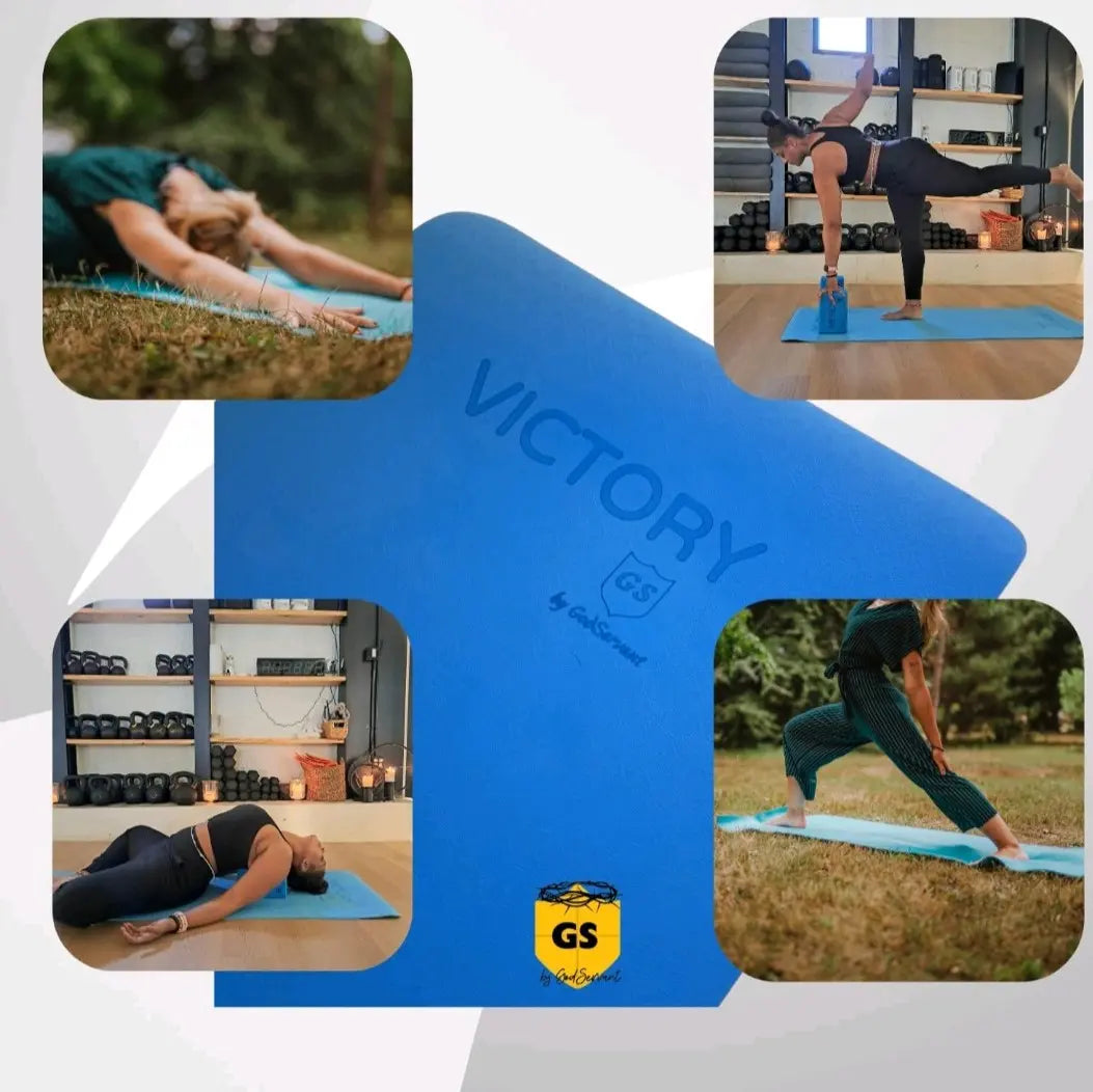 Godservant Inspirational Victory Yoga Mat for Fitness and Meditations- Perfect for a Relaxing Yoga Experience