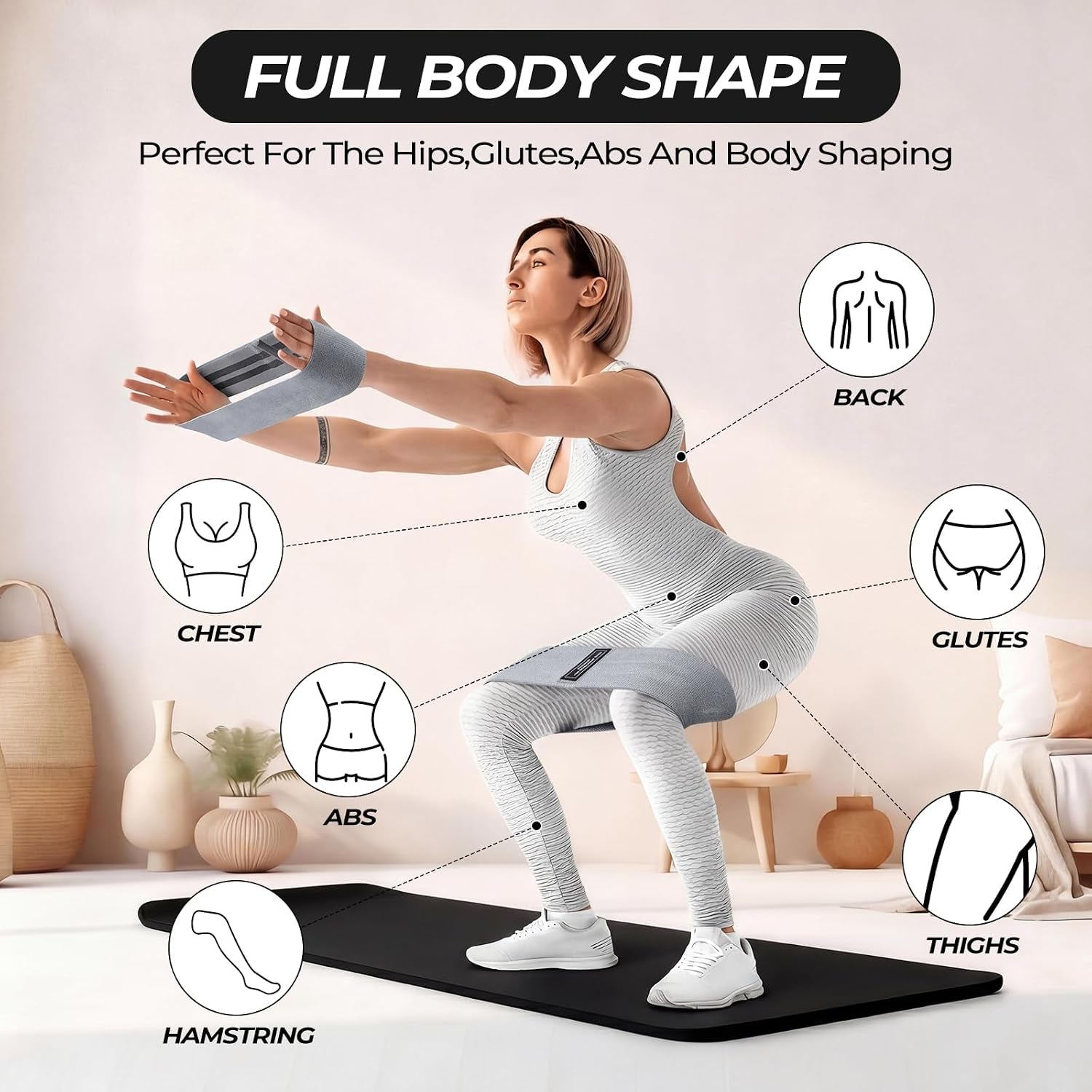 18 Pcs Pilates Ring and Ball Set with Resistance Bands Home Workout Pilates Equipment 11.8 Inch Magic Circle with Padded Handles, Mini Ball for Strength, Toning and Flexibility