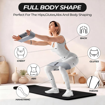 18 Pcs Pilates Ring and Ball Set with Resistance Bands Home Workout Pilates Equipment 11.8 Inch Magic Circle with Padded Handles, Mini Ball for Strength, Toning and Flexibility