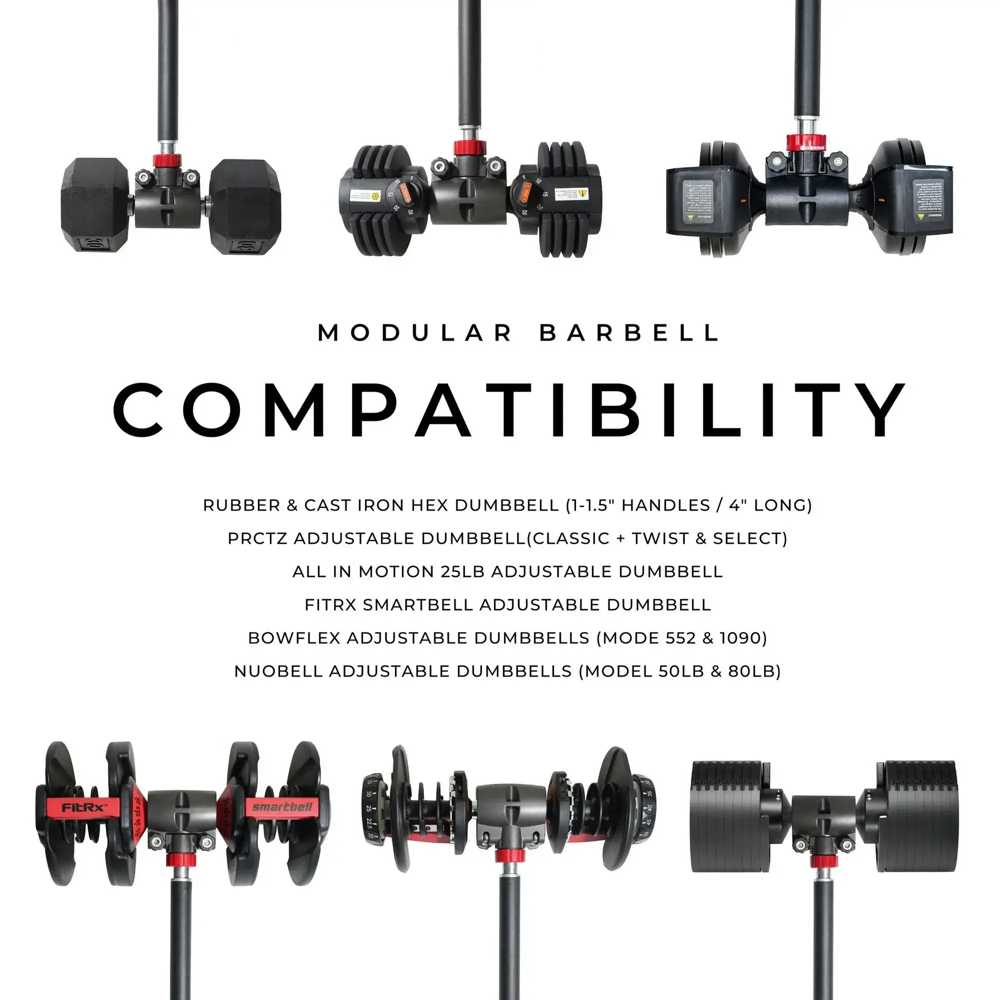 PRCTZ Modular Training Barbell and Curl Bar Combo, Adjustable Dumbbell to Barbell Weight Bar ,Curl Bar, and Macebell Converter, Built-In Resistance Tube Adapter, up to 200 Lb. Capacity