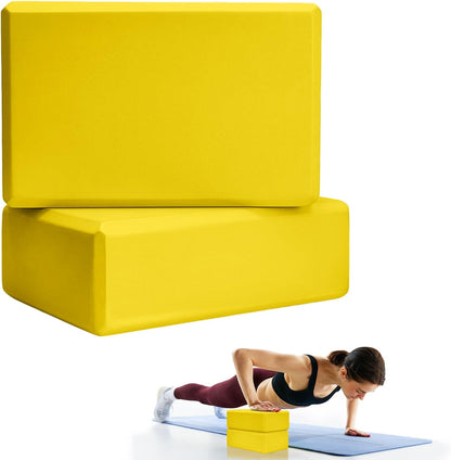 2 Pcs Yoga Blocks, 9X6X3 Inch Foam Blocks for Pilates