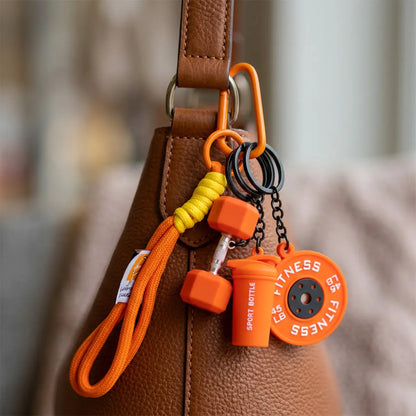 Fitness Keychain, Dumbbell & Weights Keychain, Gym Bag Charms & Fitness Accessories for Women and Men, Cute Mini Keychains for the Gym, Perfect Workout Gifts for Gym Enthusiasts