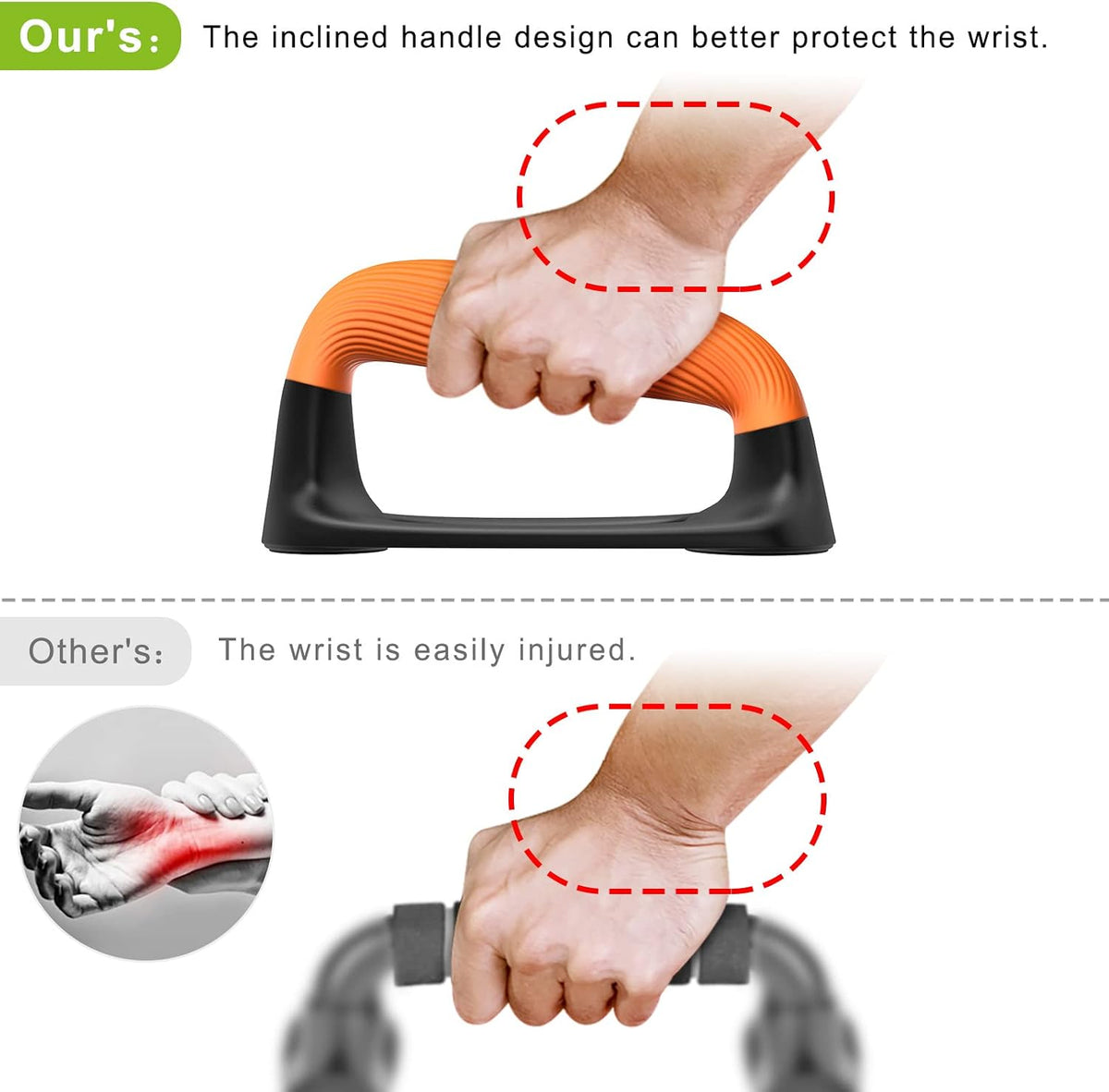 Push up Bars, Pushup Stands with Thickened Soft Plastic Handle, Stable and Non-Slip Base, Pushup Handles Perfect for Floor Strength Training