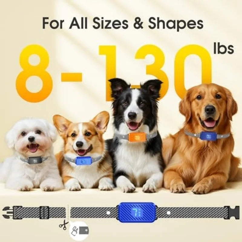 Dog Bark Collar for Small Medium Large Dogs, Rechargeable No Bark Training Collar, 7 Sensitivity 3 Modes Waterproof
