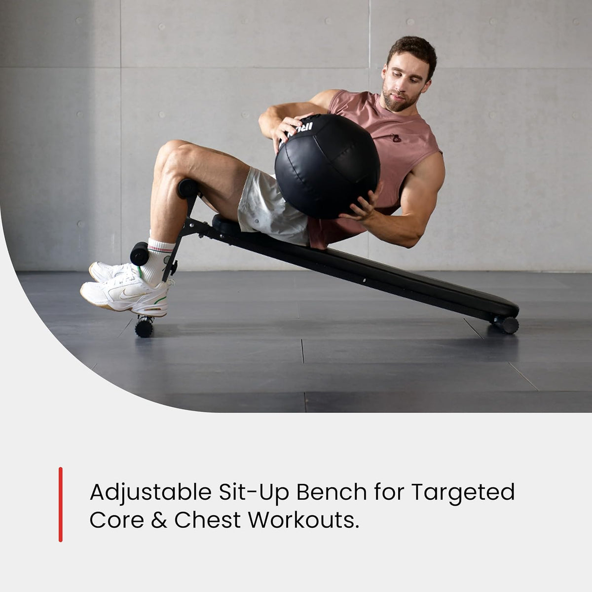 Finer Form Adjustable Sit up Ab Bench & Decline Weight Bench for Home Gym