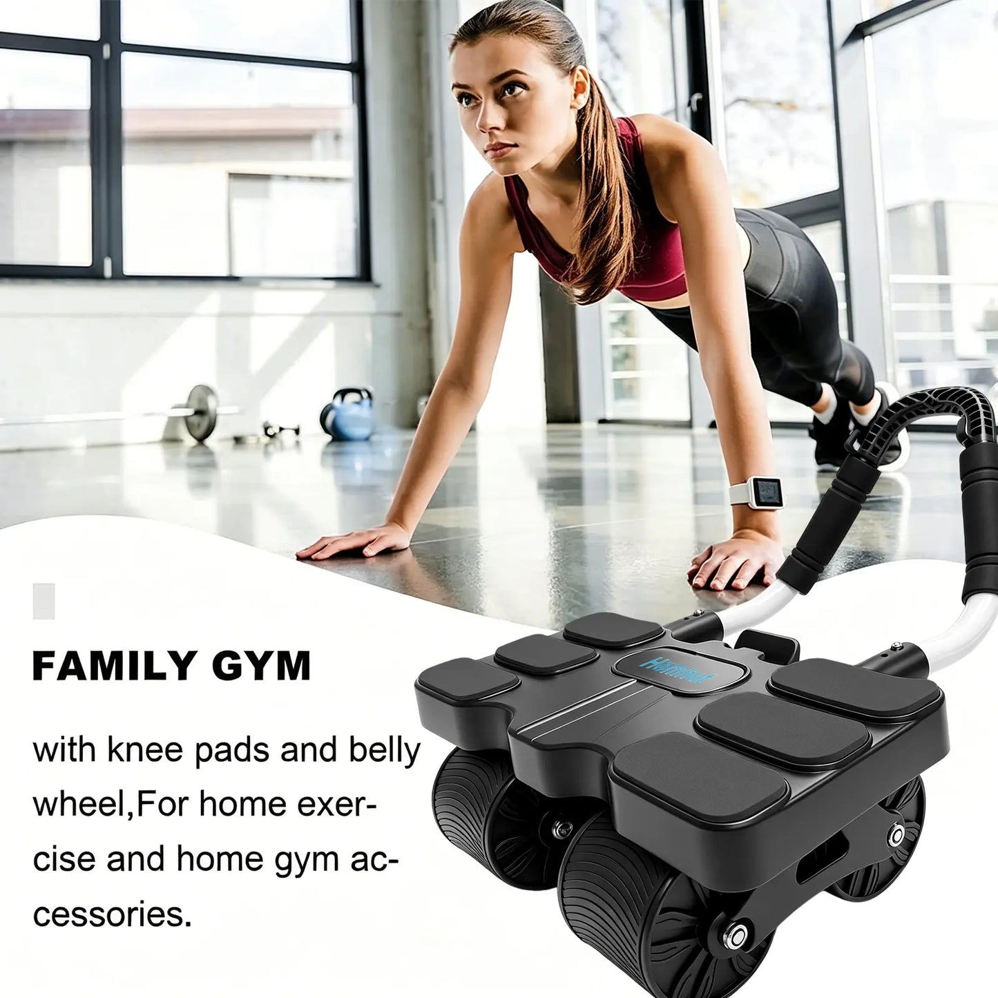 Automatic Rebound Ab Workout Equipment - New Ab Roller Wheel with Timer & Knee Mat, Elbow Support for Women Men Core Training
