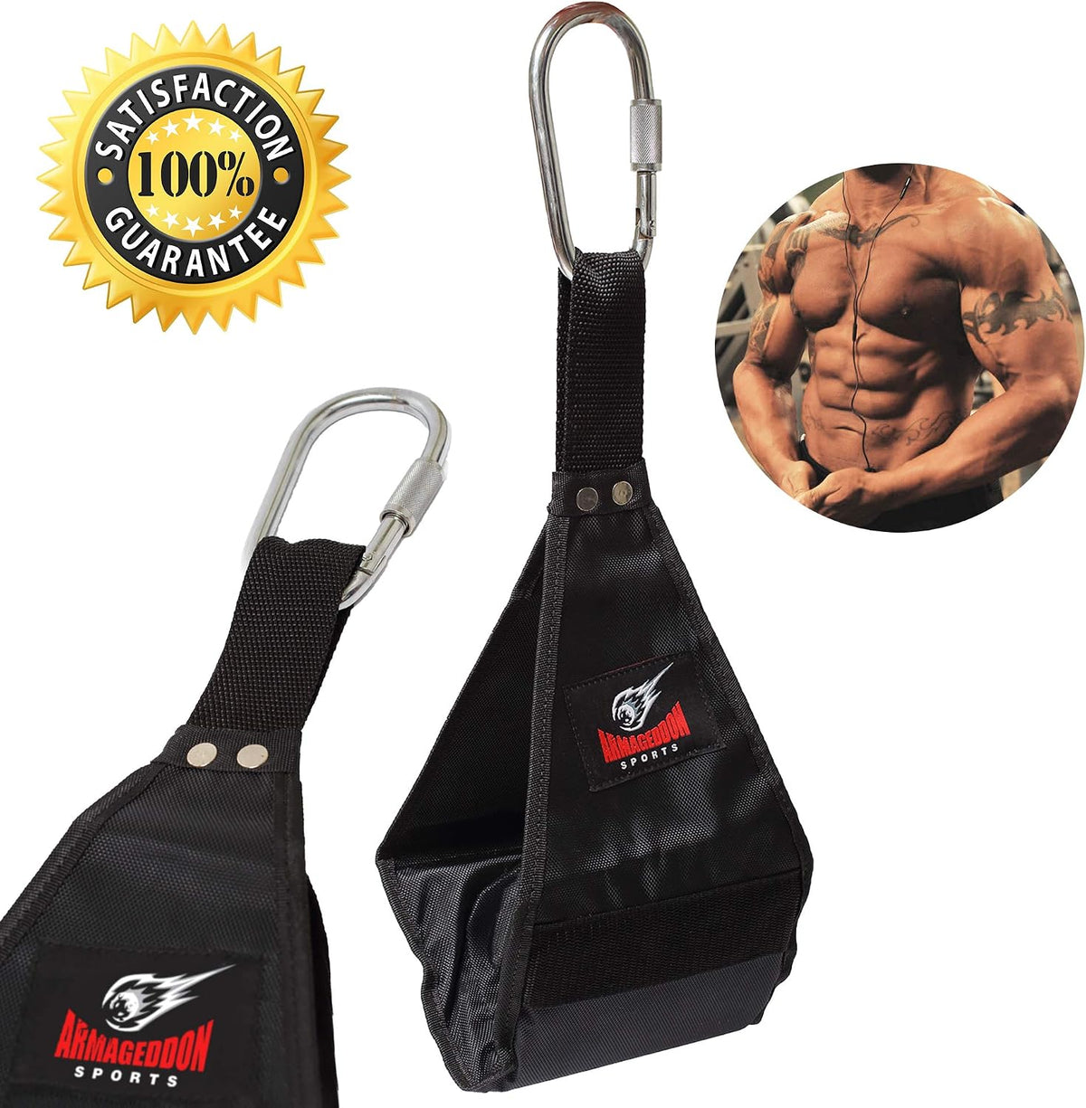 Premium Ab Slings Straps - Rip-Resistant Heavy Duty Pair for Pull up Bar Hanging Leg Raiser Fitness - Ab Exercise Equipment, Superb Arm Padding for Abdominal Training Workout Equipment