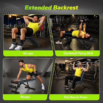 Merach Weight Bench, Foldable Weight Benches for Home Gym with 990 LBS, Adjustable Weight Bench with 72 Training Angles, Incline Bench Press for Full Body Backtoschool