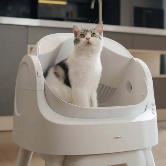 Petpivot Autoscooper 11 Open-Top Self-Cleaning Cat Litter Box，Odor-Free Waste Disposal Includes Trash Bags Summervibes Petlovers