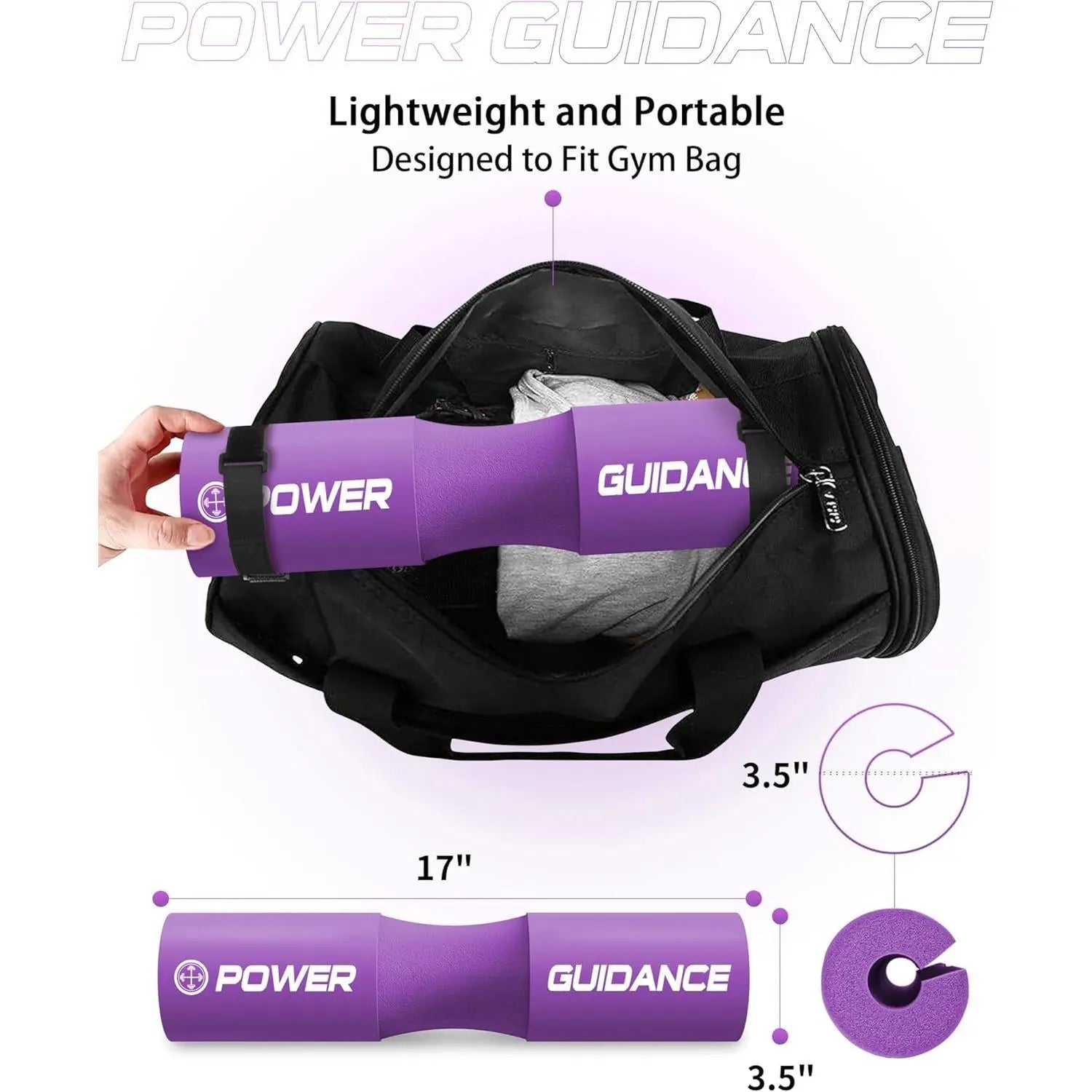 High-Density Foam Barbell Squat Neck & Shoulder Protective Pad, Fitness Accessories, Sport Gym Accessories with Impact Absorption, Ergonomic Contour, Light Weight Design, Fits Standard & Olympic Bars, Reduces Spinal Injuries, Ideal for Squats & Lunges, Ab