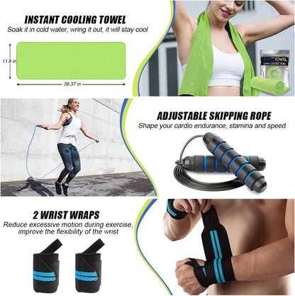 23 Pack Resistance Bands Set Workout Bands, 5 Stackable Exercise Bands