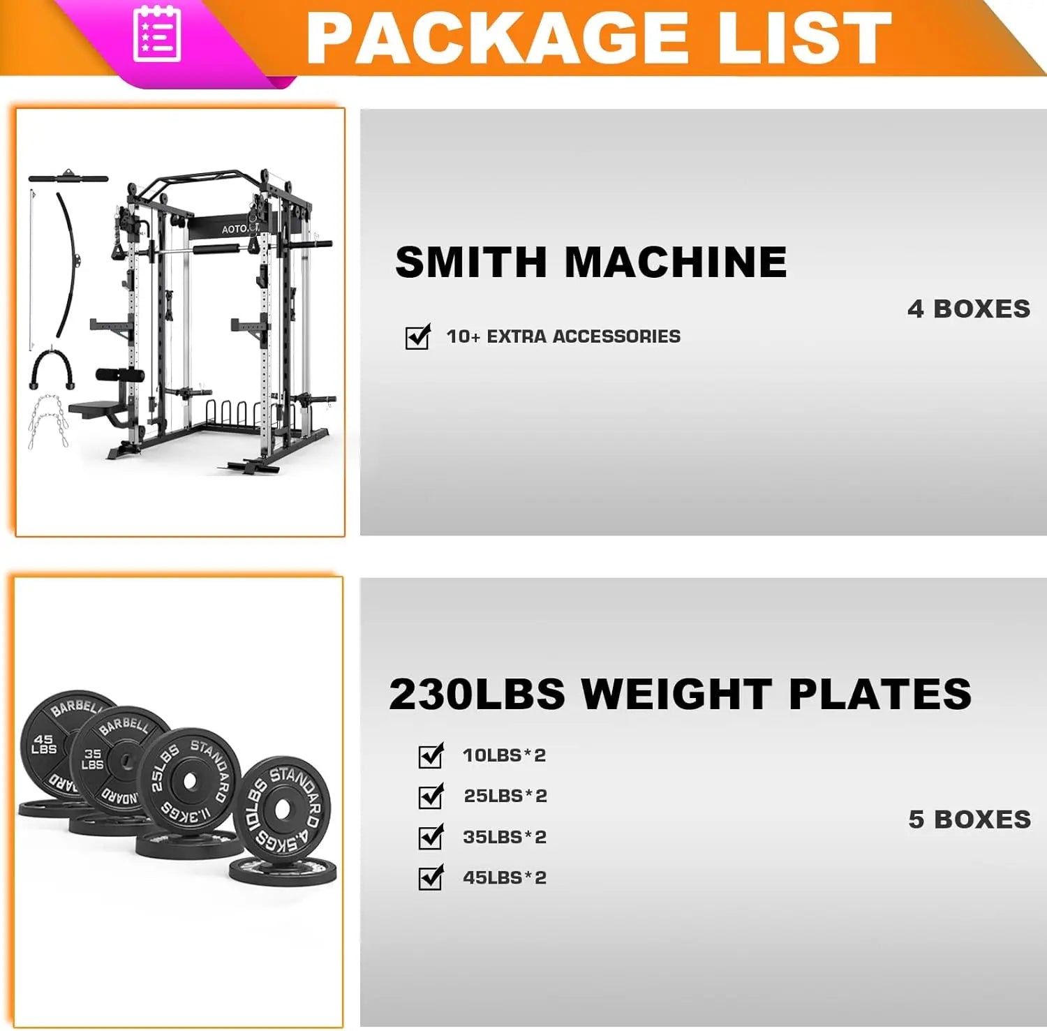 Sturdy Heavy-Duty Steel Smith Machine Power Cage - Adjustable Multifunctional Home Gym Station with LAT Pulldown System, Cable Crossover, Multifunctional Squat Rack, Squat Workout Machine, Strength Training Accessory for Full-Body Training, Workout Equipm