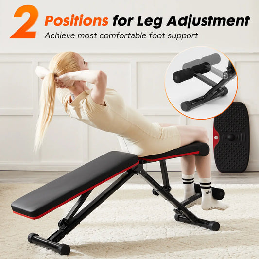 Weight Bench Adjustable Workout Bench for Home Gym, Foldable Press for Full Body Exercise and Strength Training, Decline Bench