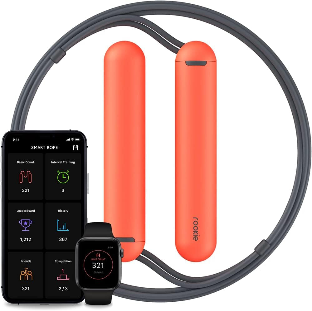 Smart Rope Rookie – Smart Jump Rope with Counter & App, Bluetooth Fitness Tracker, Adjustable Jump Rope for Weight Loss, Cardio, HIIT & Home Workouts
