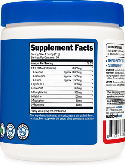 EAA Powder 30 Servings (Fruit Punch) - Essential Amino Acids - Non-Gmo, Gluten Free, Vegetarian Friendly (Pack of 2)