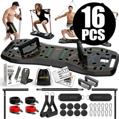 LALAHIGH Portable Home Gym System: Push-Up Board, Strengthen Abs, Create Broad Shoulders, Build Strength, Ideal for Men'S Fitness Needs