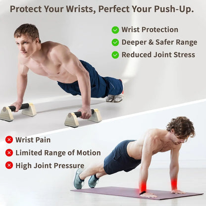 Wooden Parallettes Bars for Home Fitness, Calisthenics Equipment, Handstand Training Bar with Non-Slip Grip Design, Ideal for Strength Training and Gymnastics Practice, Push up Handles, Strength Workout Equipment