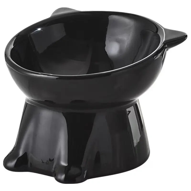 2-Piece Set /Pure Elevated Pet Feeding Bowls, Anti-Vomit Design, Protects Neck & Spine, Non-Slip Base, Durable Plastic, Suitable for Cats & Small Dogs