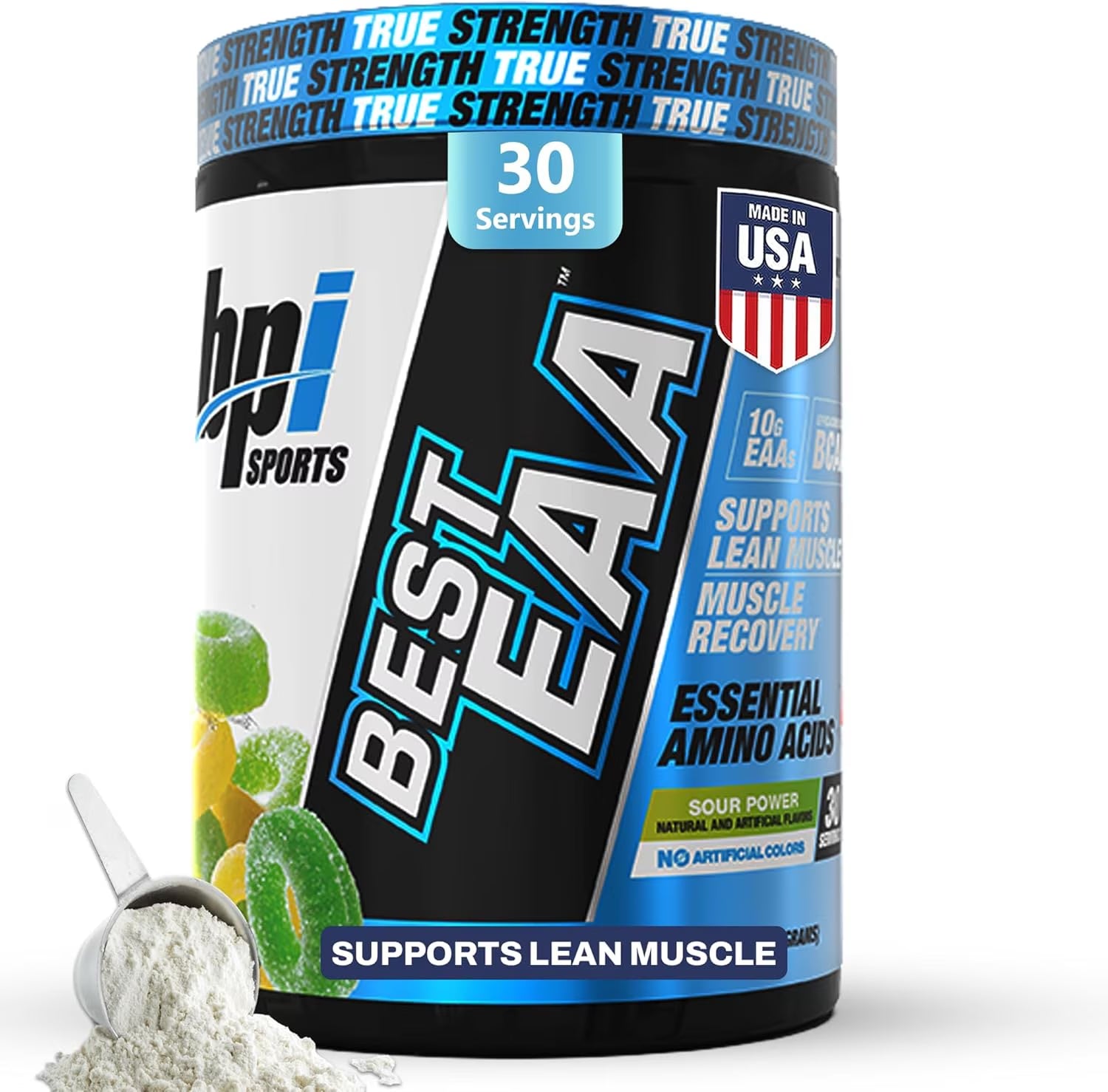 Essential Amino Acids EAA Powder - Pre, Intra & Post Workout Drink, EAA + BCAA + Hydration, Sour Power, 30 Servings