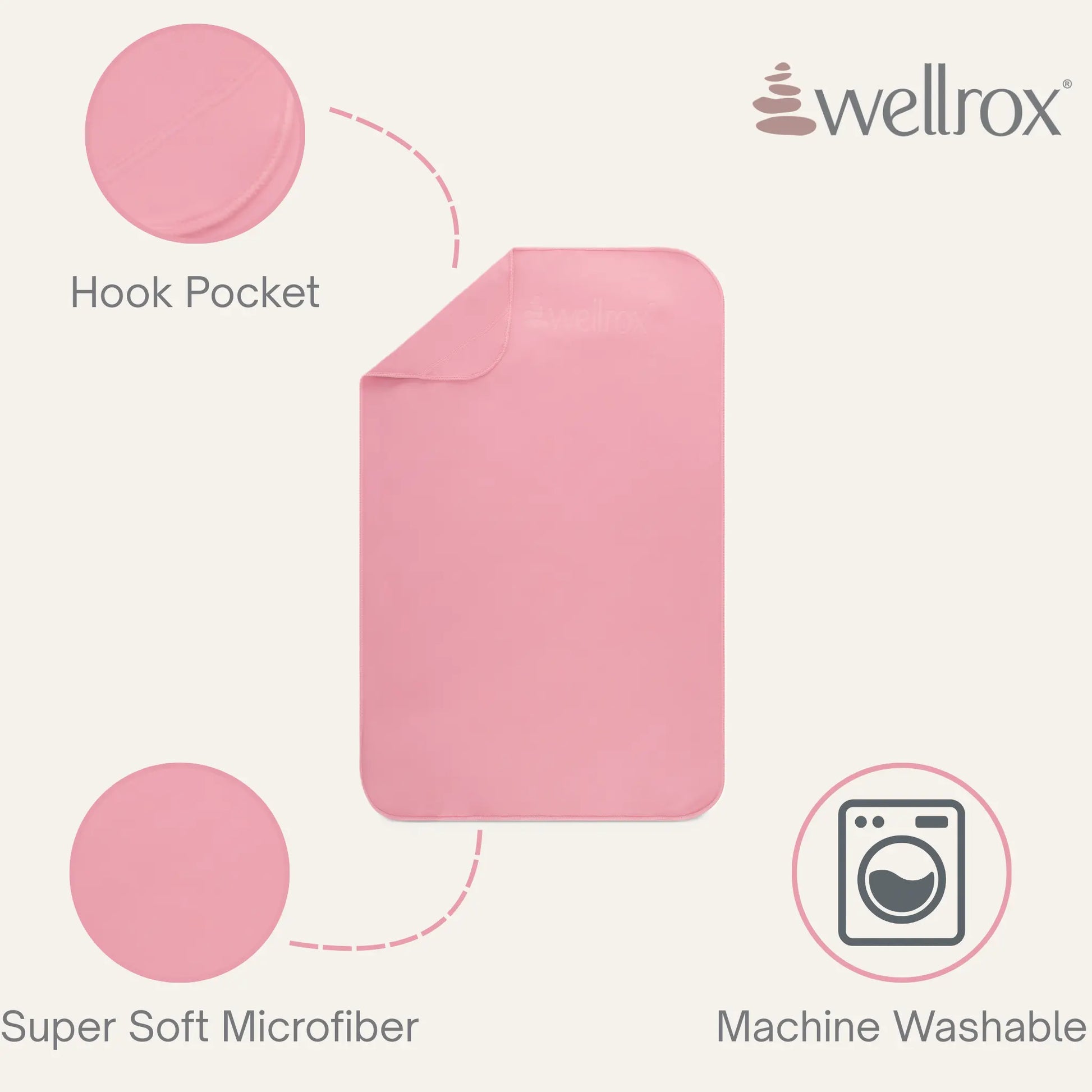 Wellrox Ultra-Absorbent Microfiber Yoga Hand Towel - Premium Yoga Fitness Equipment, Keeps You Dry during Intense Sessions (26.5"X16"), Intense Yoga Sessions