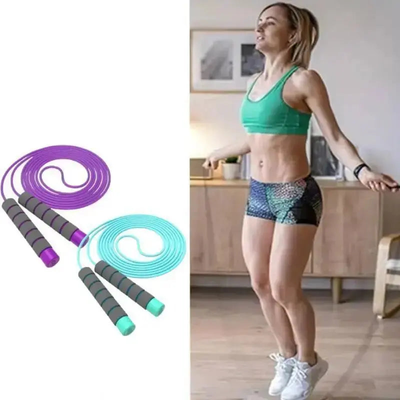 2-Pack Vibrant Adjustable Fitness Skipping Rope, Foam Grips for Comfortable Hold, At-Home Gym Equipment, Two-Pack