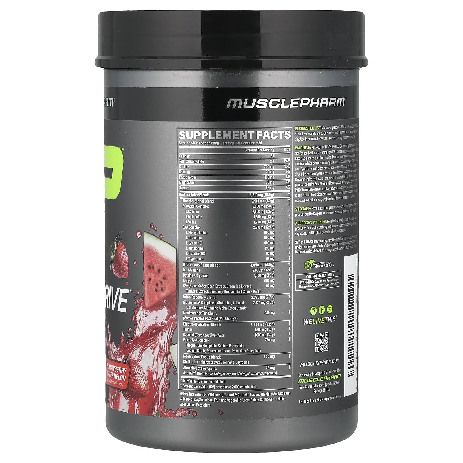 Pro Series, Endura-Drive™, Strawberry Watermelon, 1.6 Lbs (720 G)