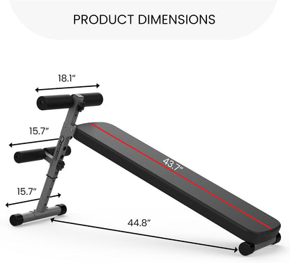 Finer Form Adjustable Sit up Ab Bench & Decline Weight Bench for Home Gym