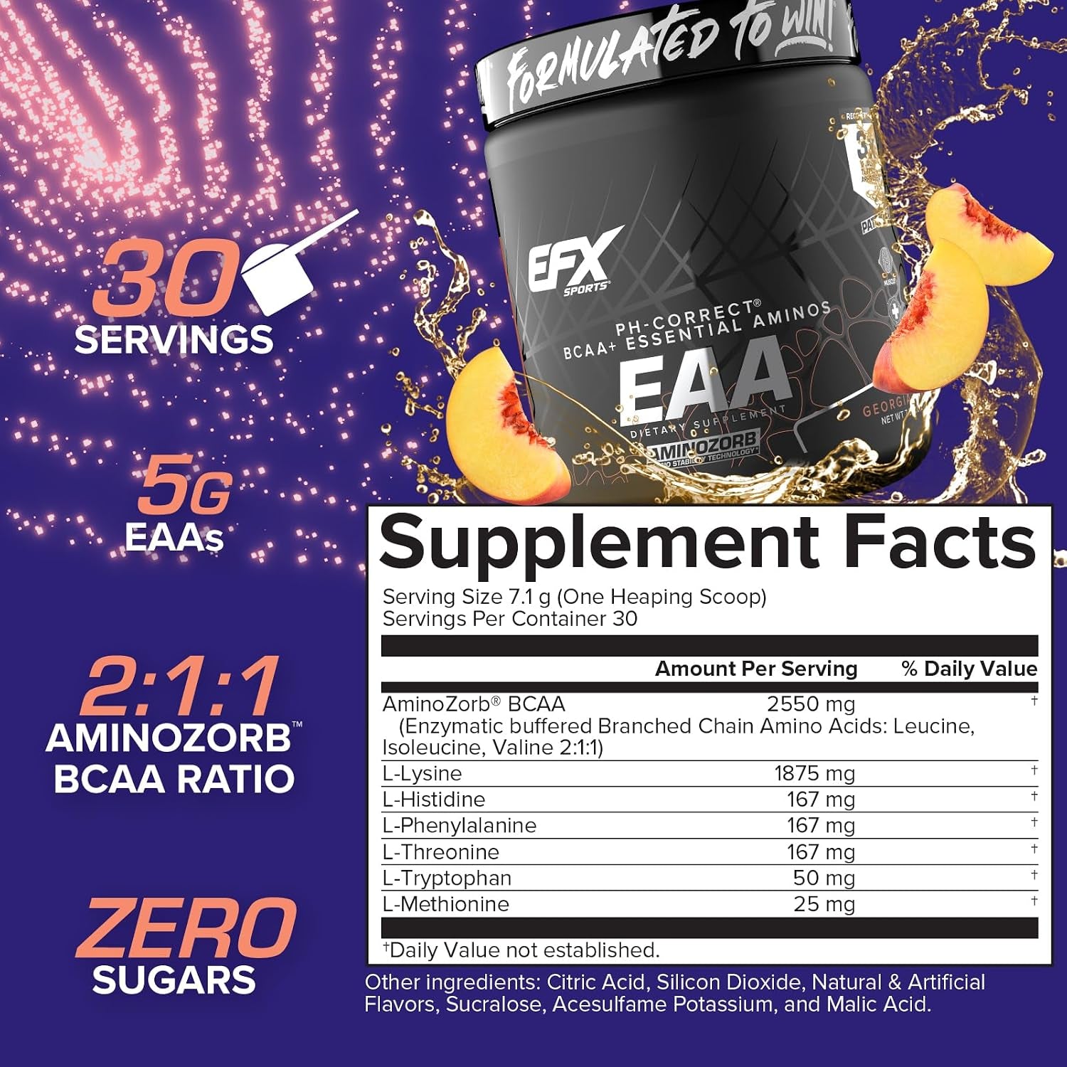 Training Ground EAA | Essential Amino Acids Supplement | Energy & Protein Synthesis | Pre, Intra, or Post Workout | 40 Servings (Georgia Peach)