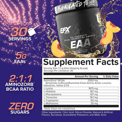 Training Ground EAA | Essential Amino Acids Supplement | Energy & Protein Synthesis | Pre, Intra, or Post Workout | 40 Servings (Georgia Peach)