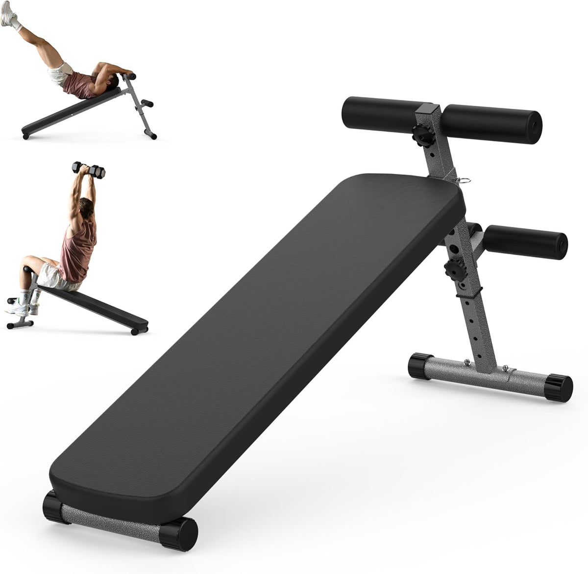 Finer Form Adjustable Sit up Ab Bench & Decline Weight Bench for Home Gym