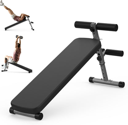 Finer Form Adjustable Sit up Ab Bench & Decline Weight Bench for Home Gym