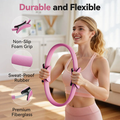 FED Fitness Feierdun Series PR1 Pilates Ring - Durable Fiberglass Ring with Nonslip Foam Grips for Full-Body Toning, Compact Fitness Circle for Abs, Core Alignment & Home Workouts, Abs at Home