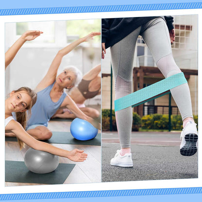 Pilates Equipment Kit for Home Workout Pilates Ring and Ball Set for Women 12'' Circle Yoga Fitness Essentials Kit with Resistance Bands, Yoga Strap, Socks,Bag