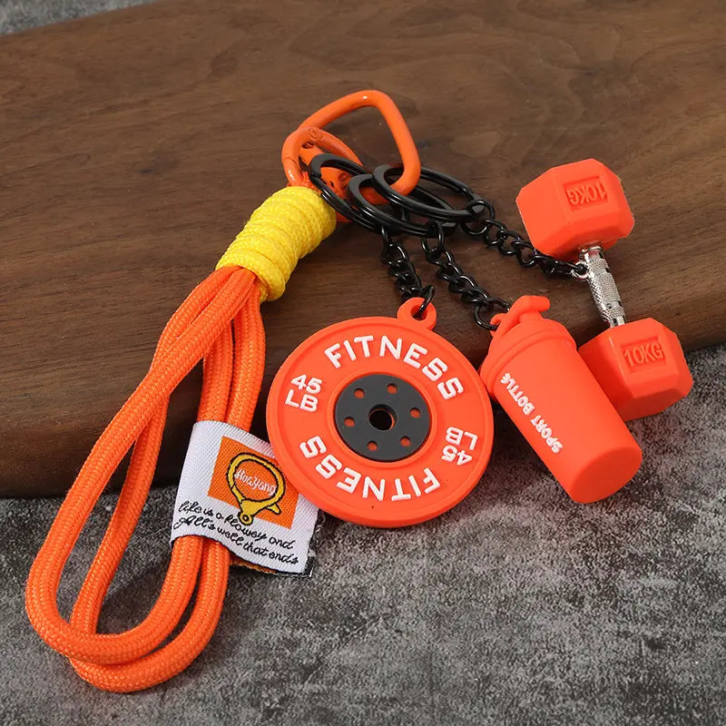Fitness Keychain, Dumbbell & Weights Keychain, Gym Bag Charms & Fitness Accessories for Women and Men, Cute Mini Keychains for the Gym, Perfect Workout Gifts for Gym Enthusiasts