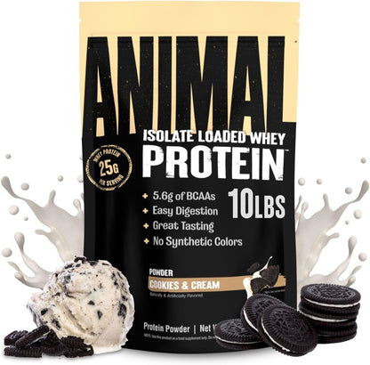 Whey Isolate Protein Powder, 25G High Protein | Brownie Batter 4LB | Great Tasting Blend for Pre & Post Workout | Digestive Enzymes & 5.6G Bcaas | Build Strength, Lean Muscle & Recover Faster
